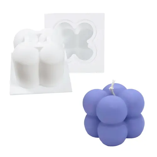 MOLDE DE SILICONE FORMATO CUBO DE BOLINHAS 5CM