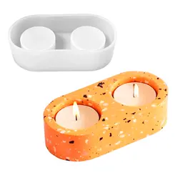 MOLDE DE SILICONE FORMATO PORTA VELAS PEQUENO 2 Espaços