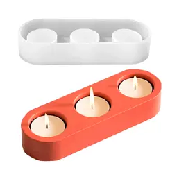 MOLDE DE SILICONE FORMATO PORTA VELAS PEQUENO 3 ESPAÇOS