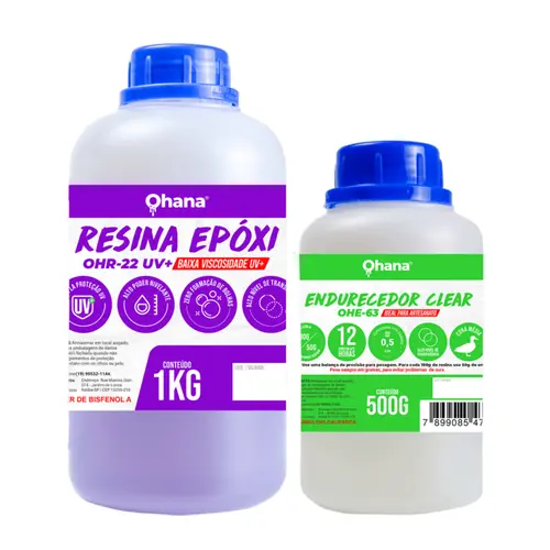 RESINA EPÓXI UV +KIT 1KG DE RESINA + 500G ENDURECEDOR