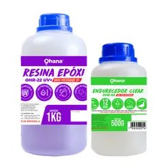 RESINA EPÓXI UV +KIT 1KG DE RESINA + 500G ENDURECEDOR