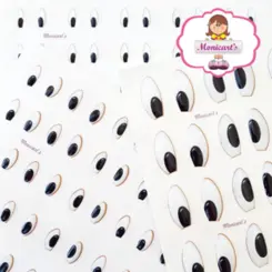 CARTELA RESINADA ADESIVA - OLHO RESINADO ADESIVO - 258-M - CARTELA C/ 42 PARES