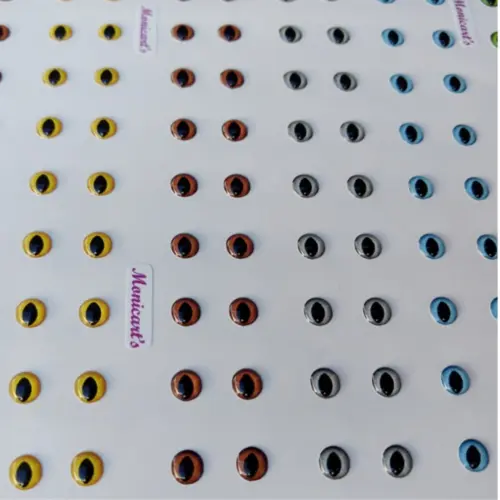 CARTELA RESINADA ADESIVA - OLHO RESINADO ADESIVO - 550-P - CARTELA C/40 PARES