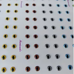 CARTELA RESINADA ADESIVA - OLHO RESINADO ADESIVO - 550-P - CARTELA C/40 PARES