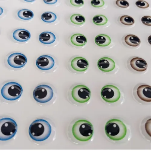 CARTELA RESINADA ADESIVA - OLHO RESINADO ADESIVO - 340-PP - CARTELA C/ 50 PARES