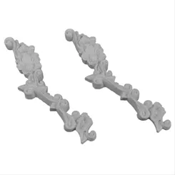 Aplique de Resina - Margaridas - 0276 - 2,5x14cm - 2 Un.