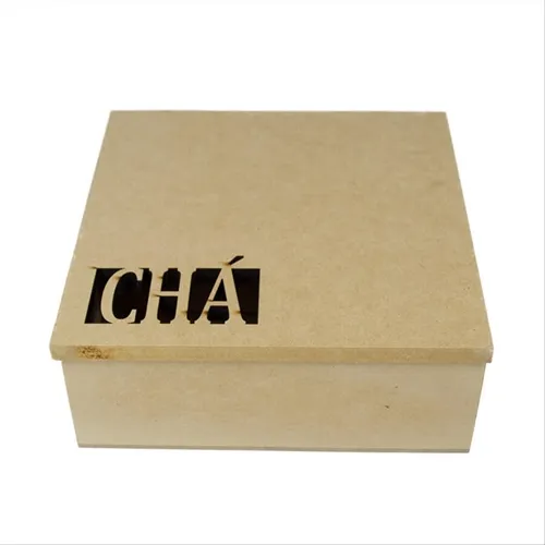 Caixa de Chá c/ 4 divisórias - 19x19x7cm