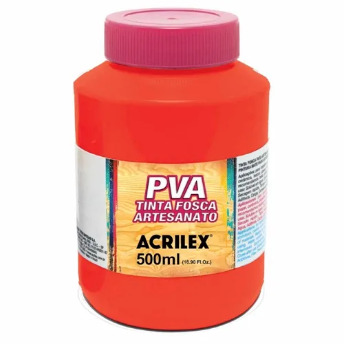 Tinta Plástica PVA - 500ml - Vermelho Fogo - 507 - Acrilex