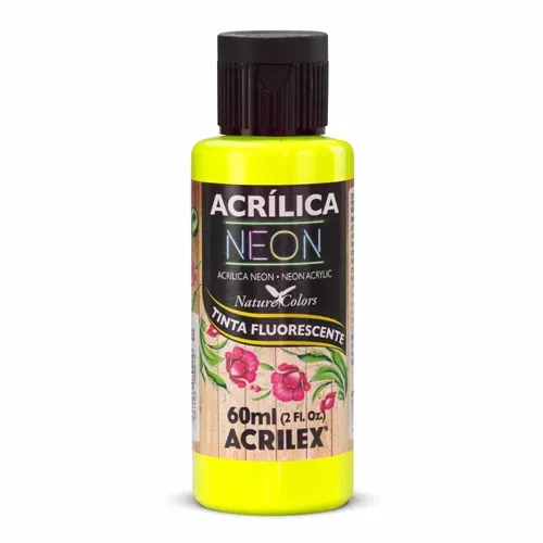 Tinta Acrilica Fosca - Amarelo Limao Neon - 102 - Acrilex