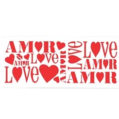 Stencil - 10x30cm - Amor - OPA483 - Opa Criando Arte