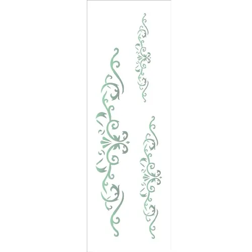 Stencil - 10x30cm - Arabesco 3 Folhas - OPA1459 - Opa Criando Arte