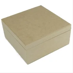 Caixa MDF Chá 4 Divisórias com Dobradiça - REF.822 - 18x18x8cm