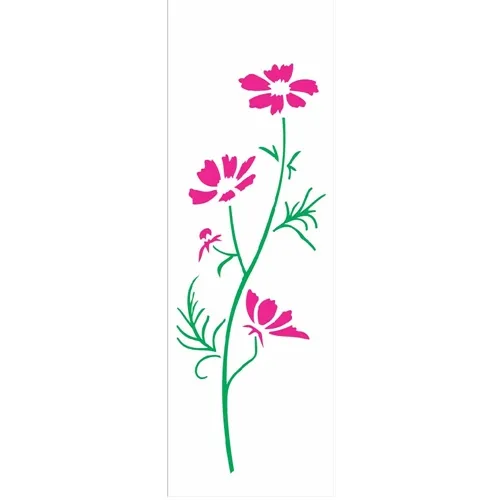 Stencil - 10x30cm - Cosmos - OPA1719 - Opa Criando Arte