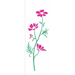 Stencil - 10x30cm - Cosmos - OPA1719 - Opa Criando Arte