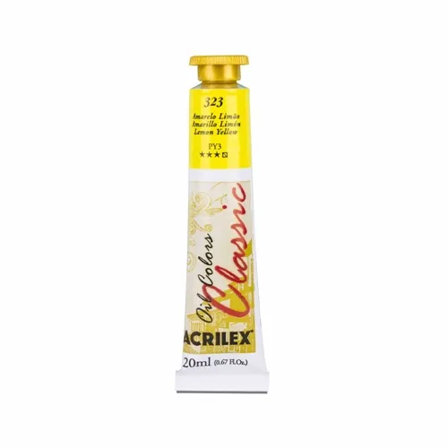 Tinta Óleo - 20ml - Amarelo Limão - 323 - Acrilex