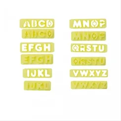 Conjunto de Réguas Cortadoras - Letras c/ Espulsador - 2cm - 6 Conjuntos - Bluestar