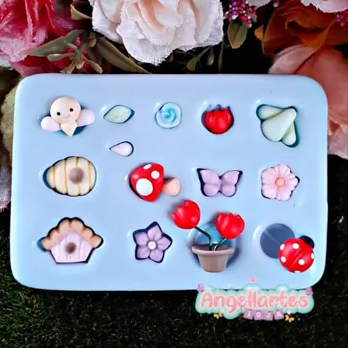 Molde Silicone - Biscuit - Mini Jardim - Angellartes