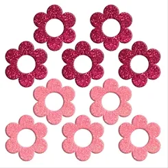 Aplique Adesivo Glitter - Vermelho e Rosa Neon - 5cm - 10 unidades - Make+