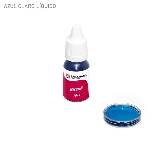 Corante Líquido para Biscuit - Azul Claro - 85.015 - 10ml - Saramanil