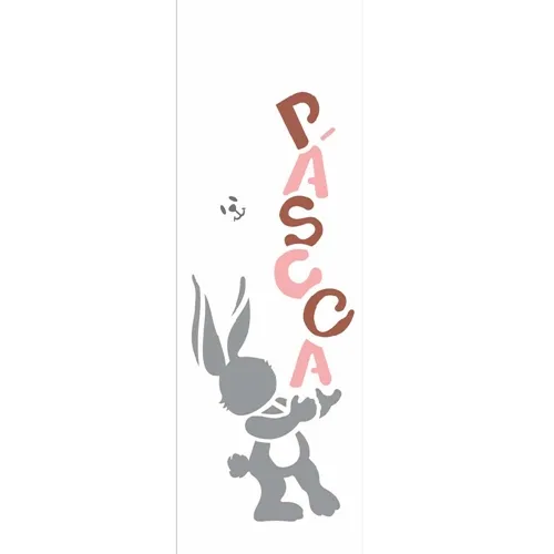 Stencil - 10x30cm - Coelho Páscoa - OPA1894 - Opa Criando Arte