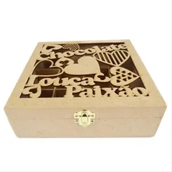 Caixa Chocolate C/Dodradiça - 20x20x6,5cm