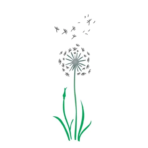 Stencil - 10x30cm - Flor Dente de Leão OPA2222 - Opa Criando Arte