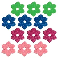 Aplique Adesivo Glitter Colors - 3cm - Florzinha - 12 unidades - Make+