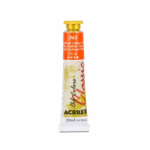 Tinta Óleo - 20ml - Vermelho Cadmio Claro - 343 - Acrilex
