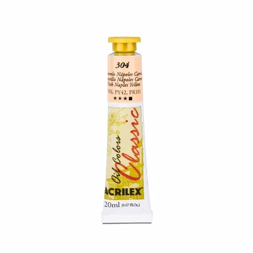 Tinta Óleo - 20ml - Amarelo Nápolis Claro - 304 - Acrilex