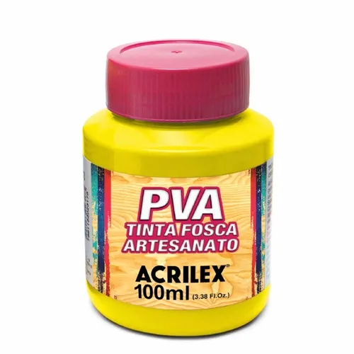 Tinta Plástica PVA - 100ml - Amarelo Limão - 504 - Acrilex