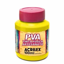 Tinta Plástica PVA - 100ml - Amarelo Limão - 504 - Acrilex