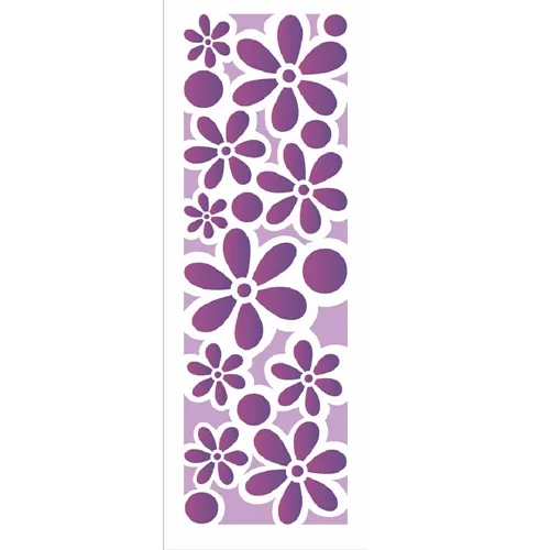 Stencil - 10x30cm - Estampa Flores - OPA493 - Opa Criando Arte
