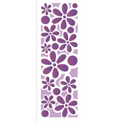 Stencil - 10x30cm - Estampa Flores - OPA493 - Opa Criando Arte