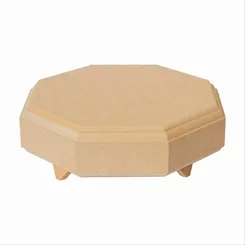 Caixa Russa Oitavada Tupiada c/ Pé MDF- Grande - 28x28x7cm
