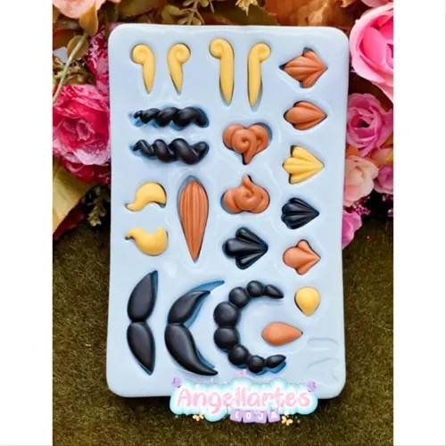 Molde Silicone - Biscuit - Cabelinhos 1 - Angellartes