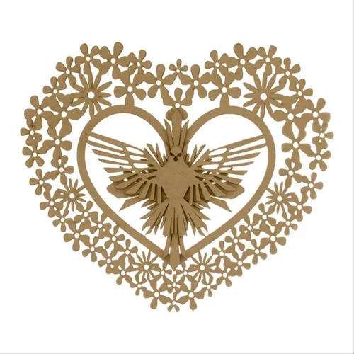 Coração divino c/3 Peças - 20x22cm