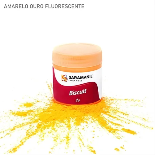 Corante de Biscuit - 75.030 -  Fluor - Amarelo Ouro 7g - Saramani