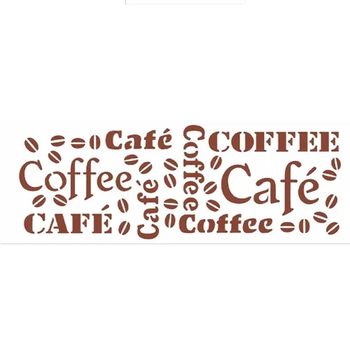 Stencil - 10x30cm - Café - OPA742 - Opa Criando Arte