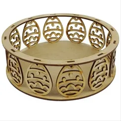 Cesta Redonda de Páscoa - 20x20cm