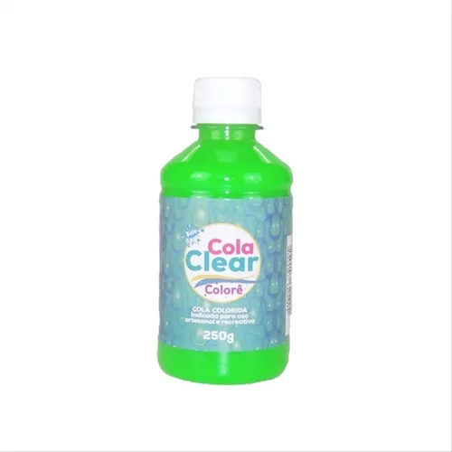 Cola Clear Funny Neon - 250g - Verde - Glitter