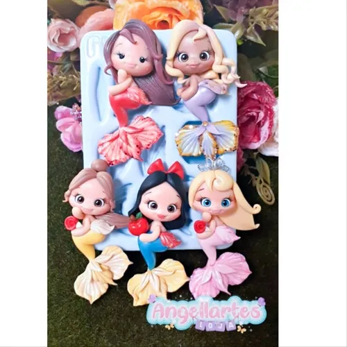 Molde Silicone - Biscuit - Sereias Encantadas - Angellartes