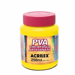 Tinta Plástica PVA - 250ml - Amarelo Limão - 504 - Acrilex