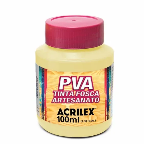 Tinta Plástica PVA - 100ml - Amarelo Bebê - 808 - Acrilex
