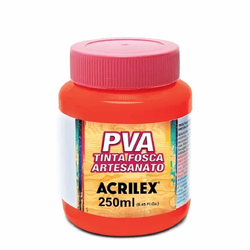 Tinta Plástica PVA - 250ml - Vermelho Fogo - 507 - Acrilex