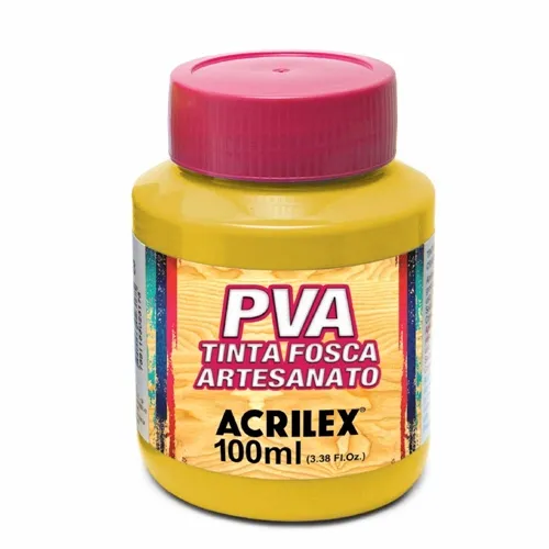 Tinta Plástica PVA - 100ml - Amarelo ouro - 505 - Acrilex
