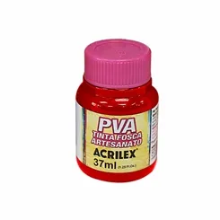Tinta Plástica PVA - 37ml - Vermelho Vivo - 541 - Acrilex
