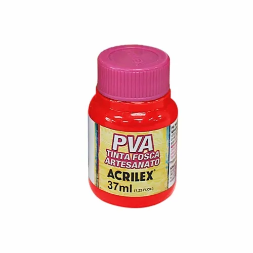 Tinta Plástica PVA - 37ml - Vermelho Fogo - 507 - Acrilex
