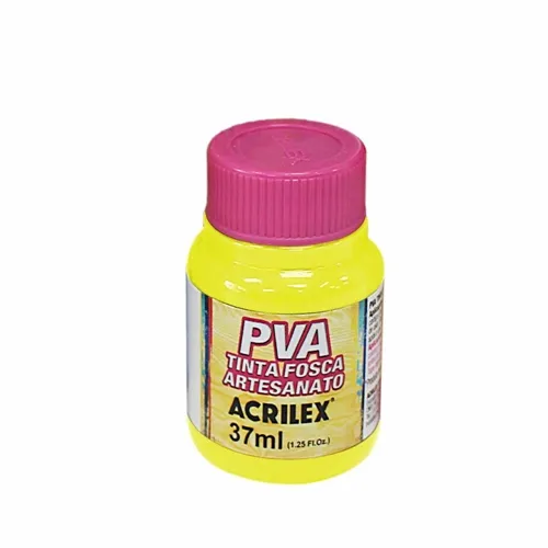 Tinta Plástica PVA - 37ml - Amarelo Limão - 504 - Acrilex