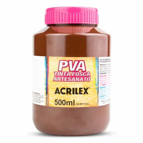 Tinta Plástica PVA - 500ml - Marrom Escuro - 526 - Acrilex