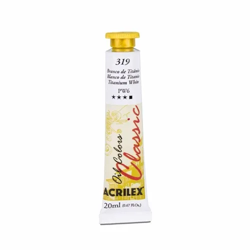 Tinta Óleo - 37ml - Branco de Titânio - 319 - Acrilex